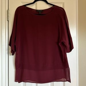 Banana Republic Burgundy color 100% Silk Blouse/Top Size Small